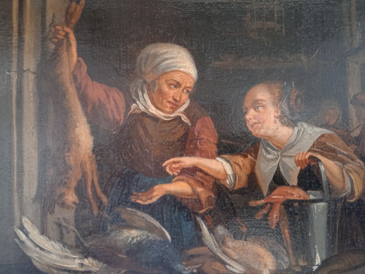 Dou Gerrit (1613-1675)  "La marchande de volailles" 18ème siècle-photo-3