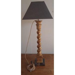 Nineteenth Century Golden Wood Lamp Base