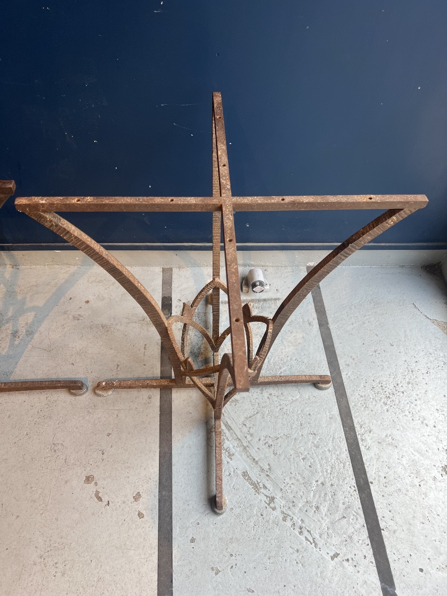 Pair Of Wrought Iron Bases -photo-4