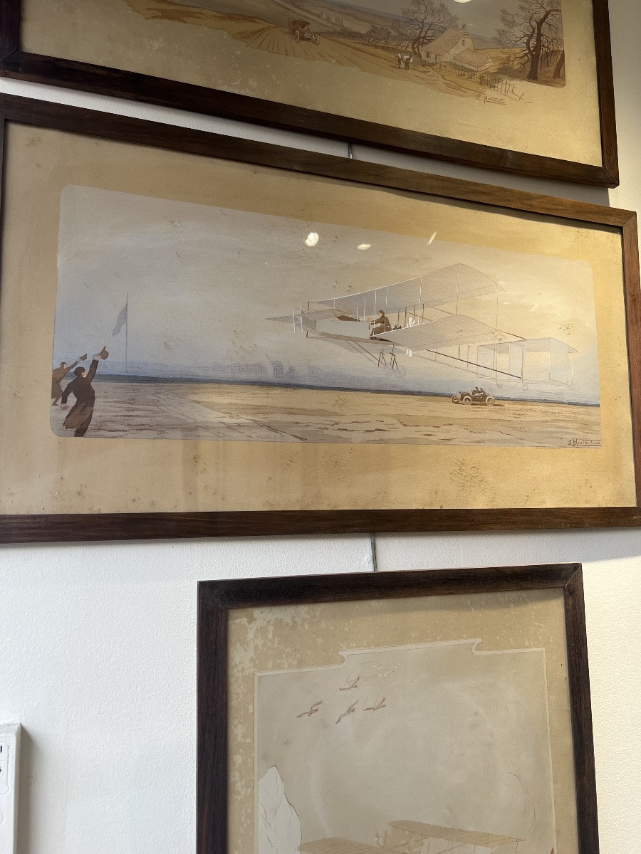 8 gravures rehaussées à l aquarelle -photo-3