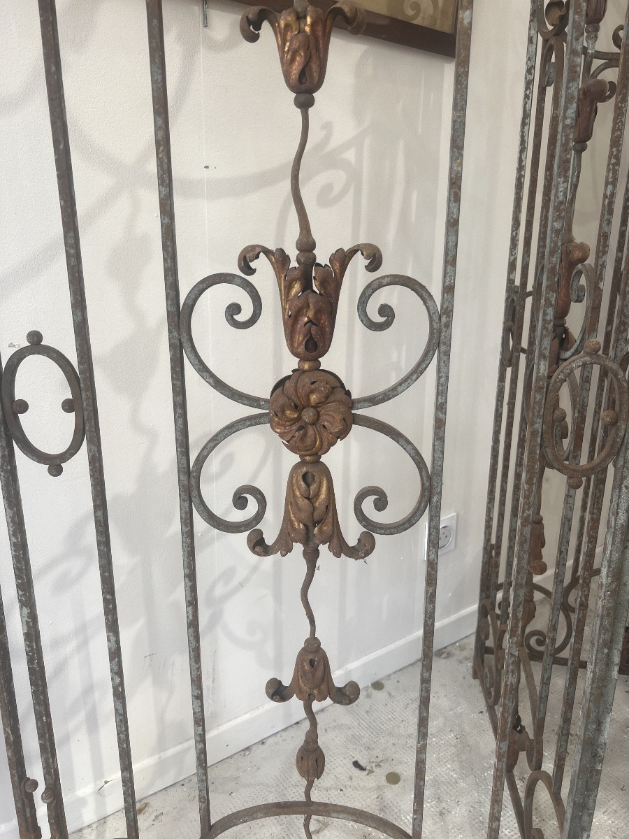 2 Pairs Of Wrought-iron Grilles-photo-4