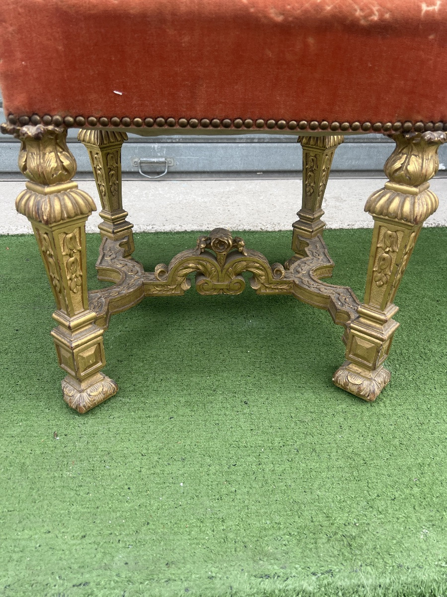 Golden Wood Stool-photo-3
