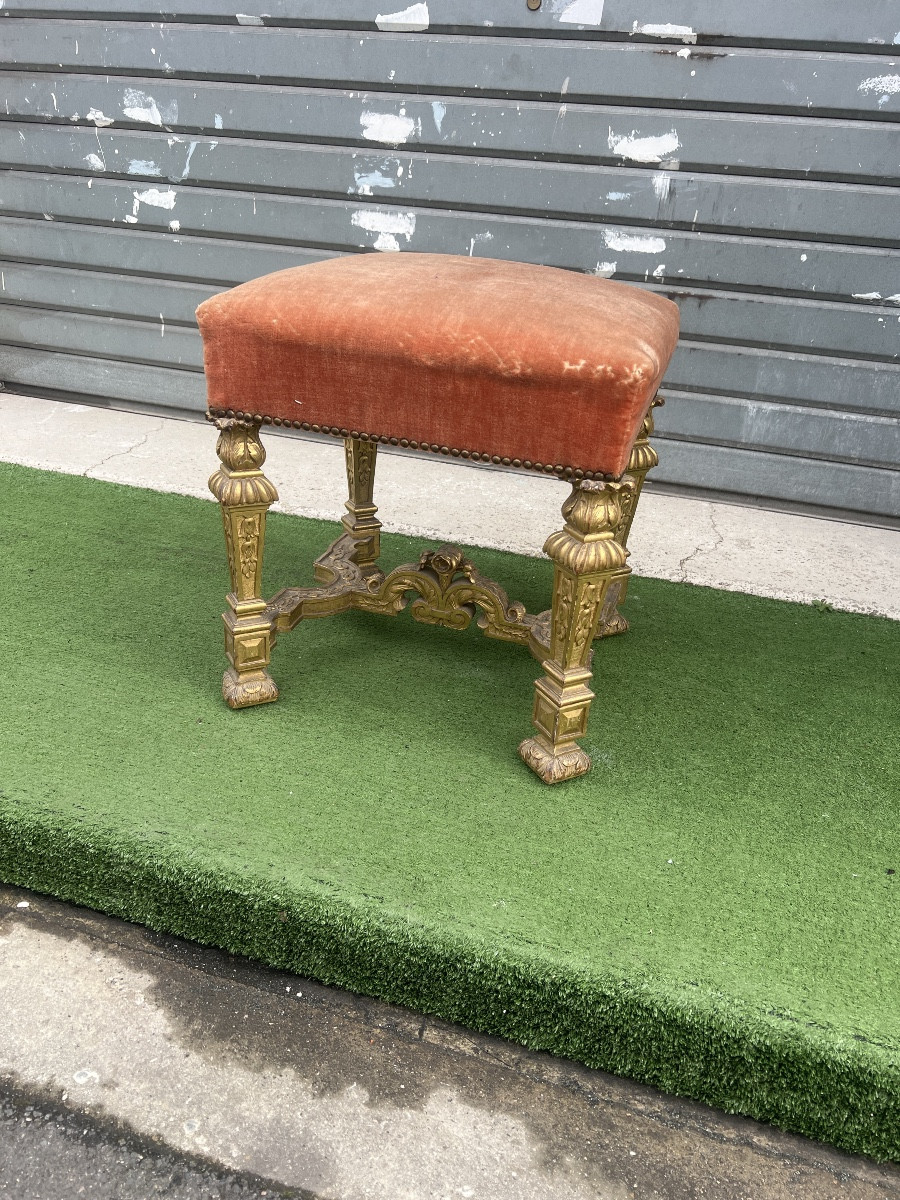 Golden Wood Stool
