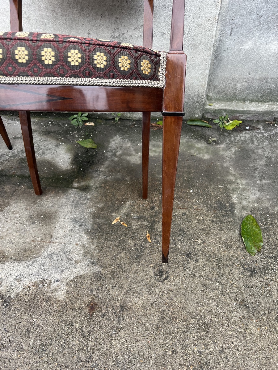 Superbe paire de fauteuils italiens directoire-photo-1