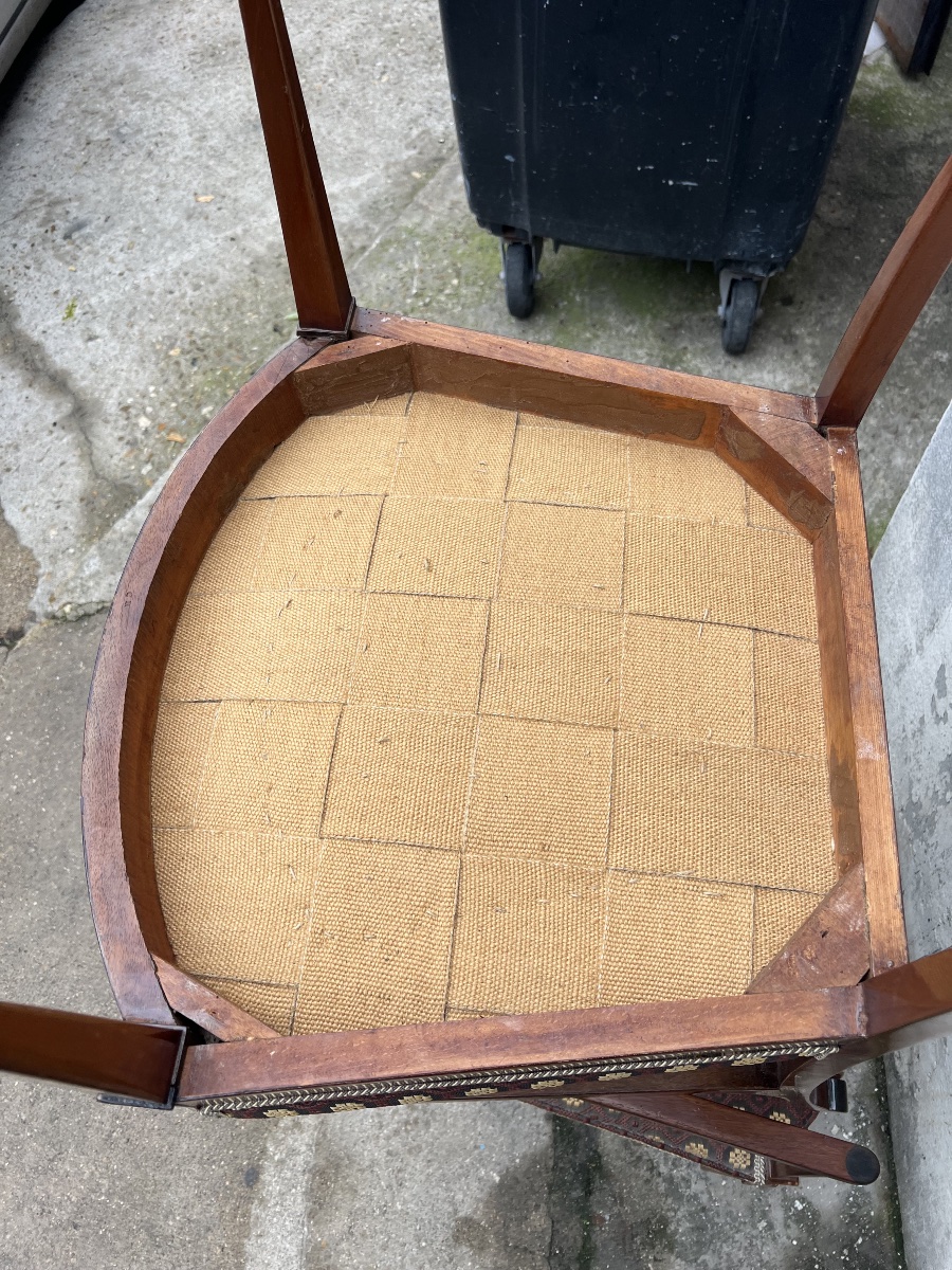 Superbe paire de fauteuils italiens directoire-photo-2