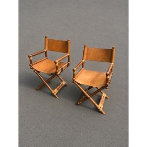 Paire de fauteuils en cuir 