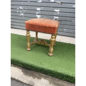 Tabouret bois doré 