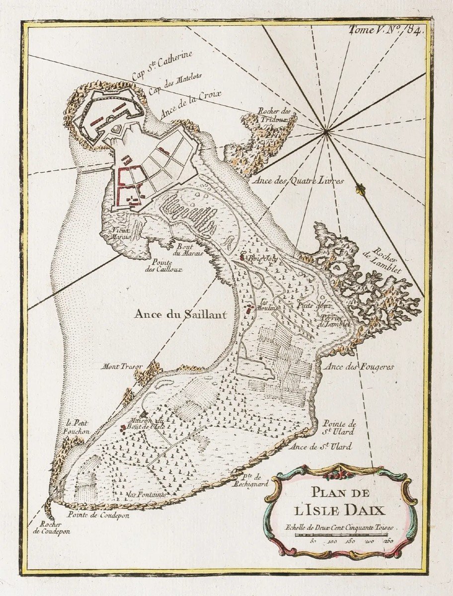 Old Map Of The Island Of Aix