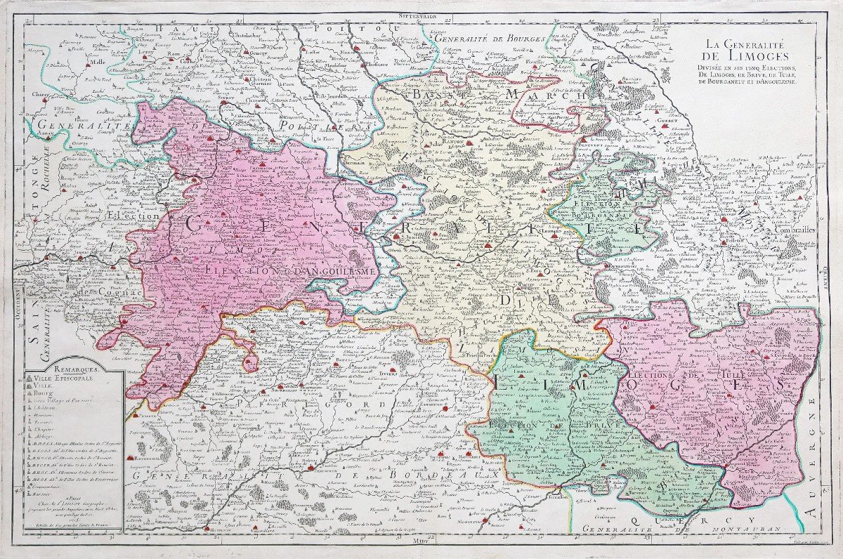 Old Map Limoges - Auvergne