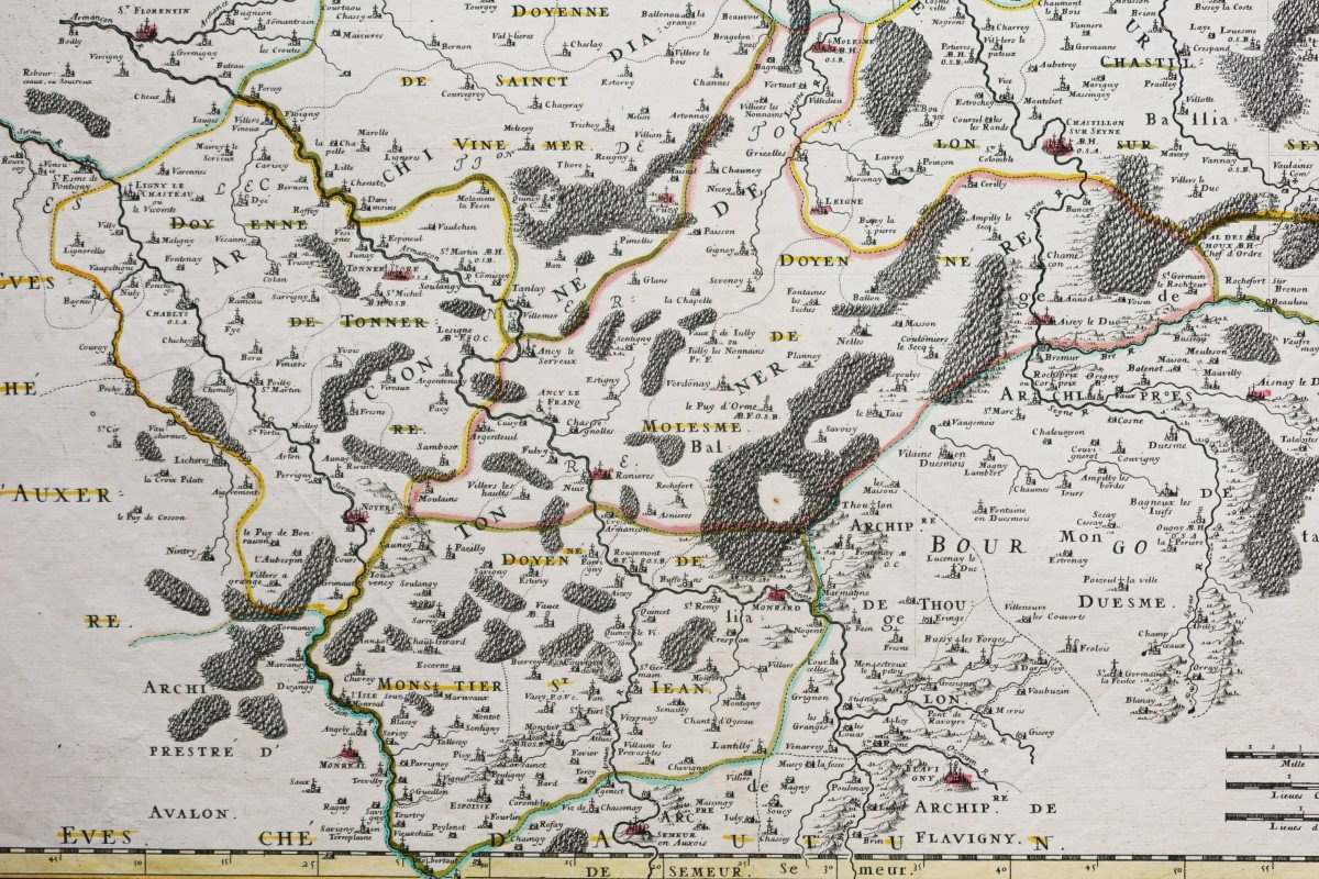 Old Map Of Lingones - Burgundy-photo-3