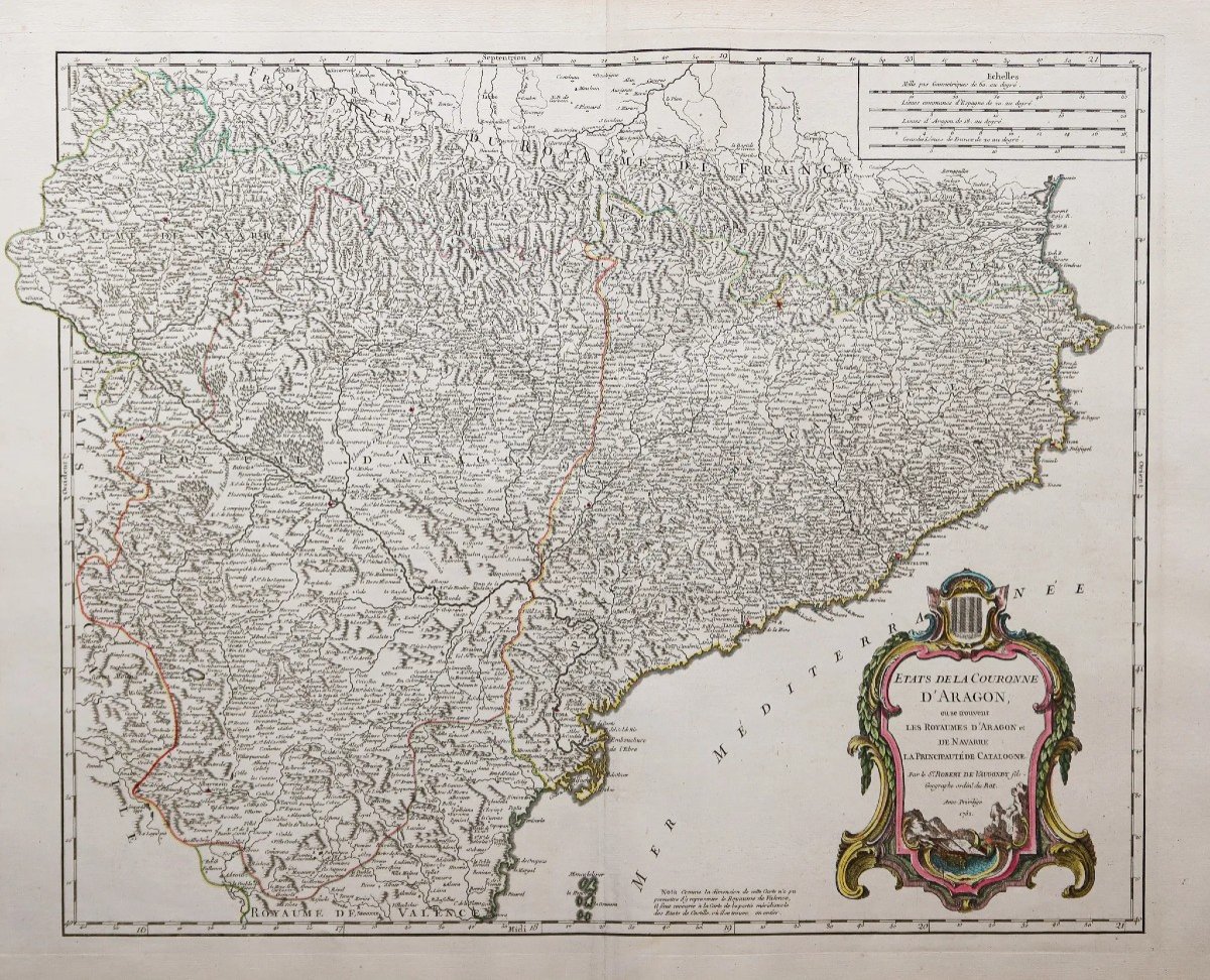 Carte Géographique Ancienne de l'Espagne - Catalogne