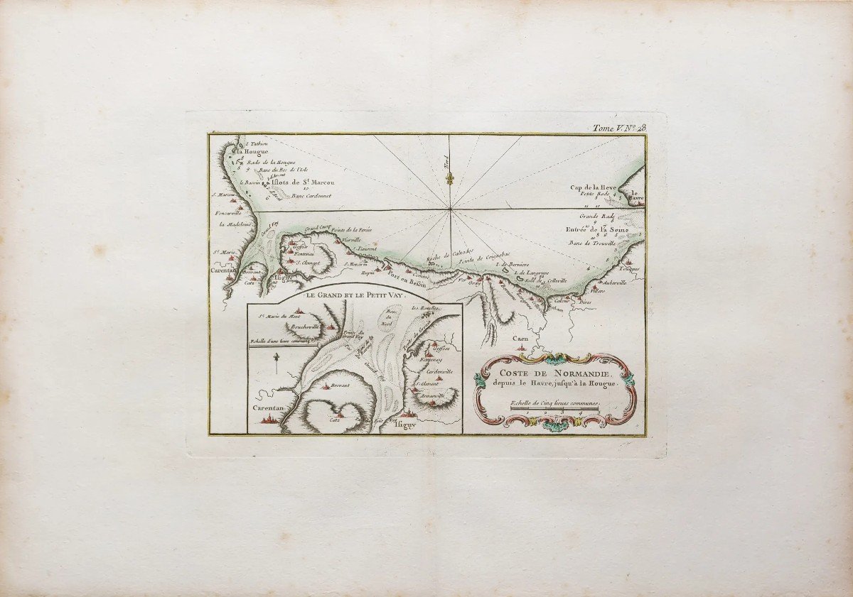 Carte marine des cotes de  Normandie-photo-2