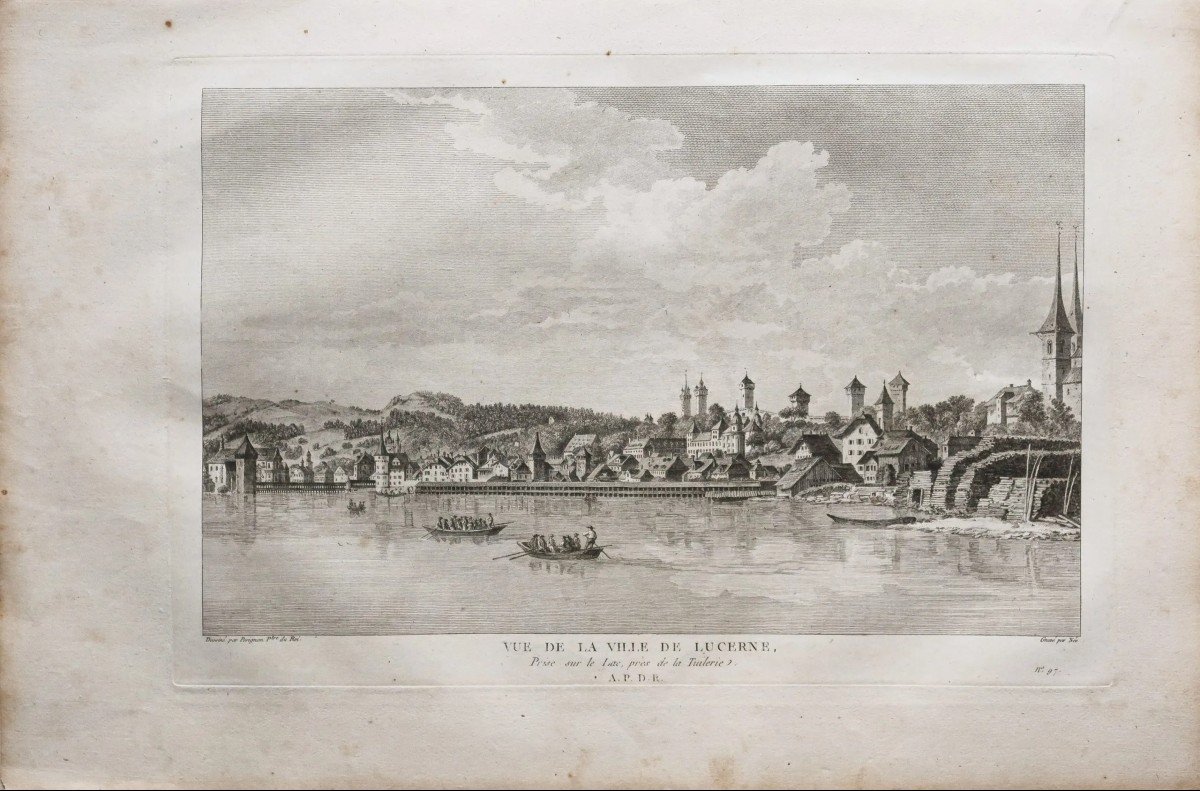 Old Engraving Of Lucerne Switzerland-photo-2