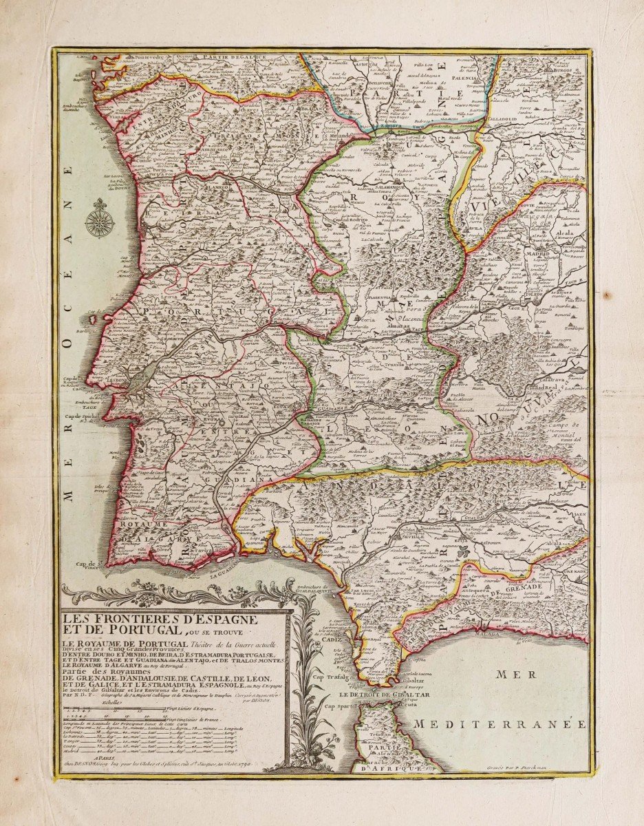 Carte Ancienne – Espagne Et Portugal