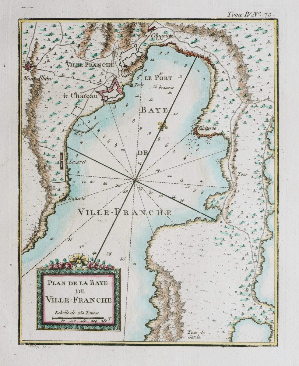 Old Plan And Bay Of Villefranche