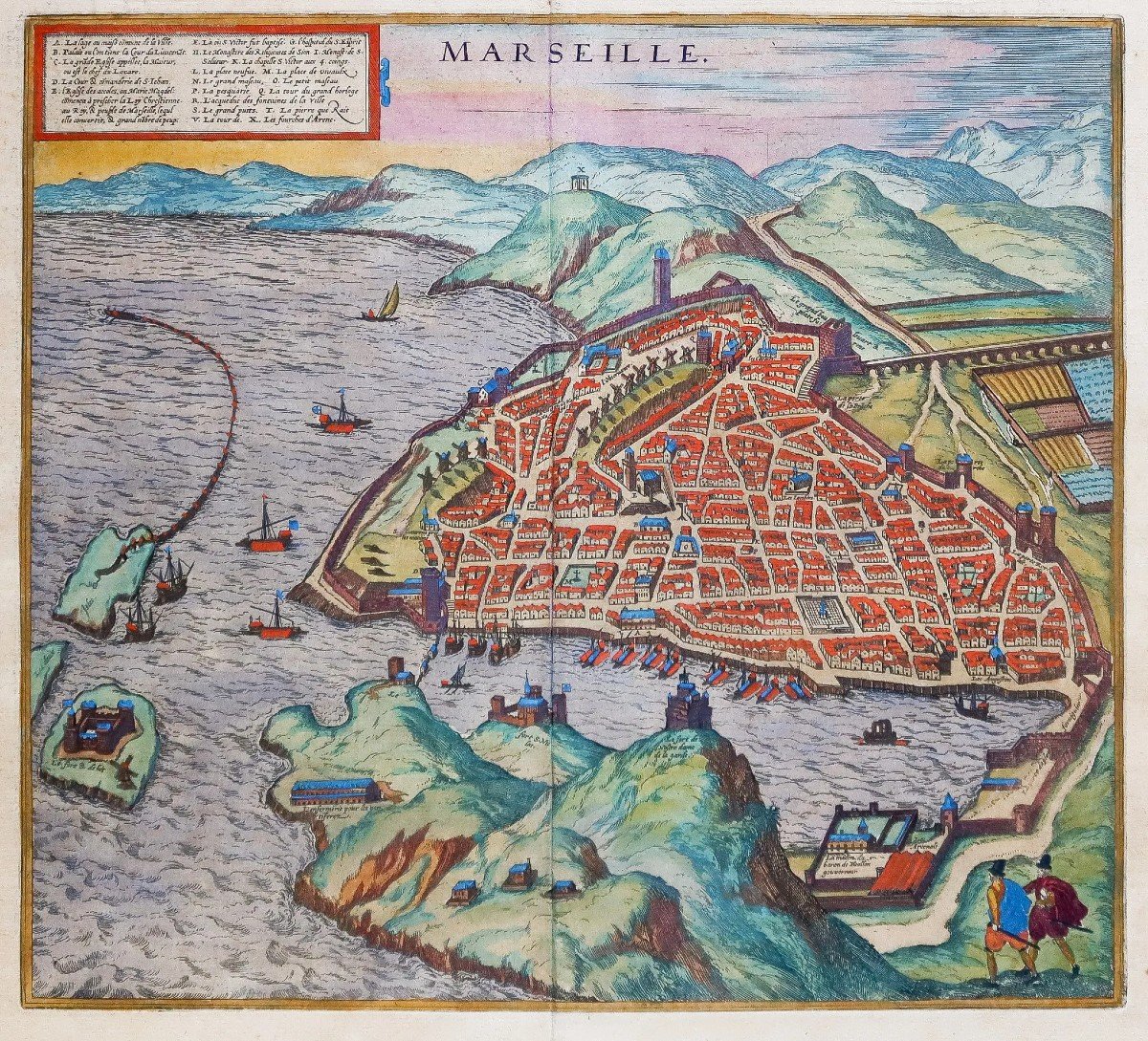 Old Map Of The City Of Marseille