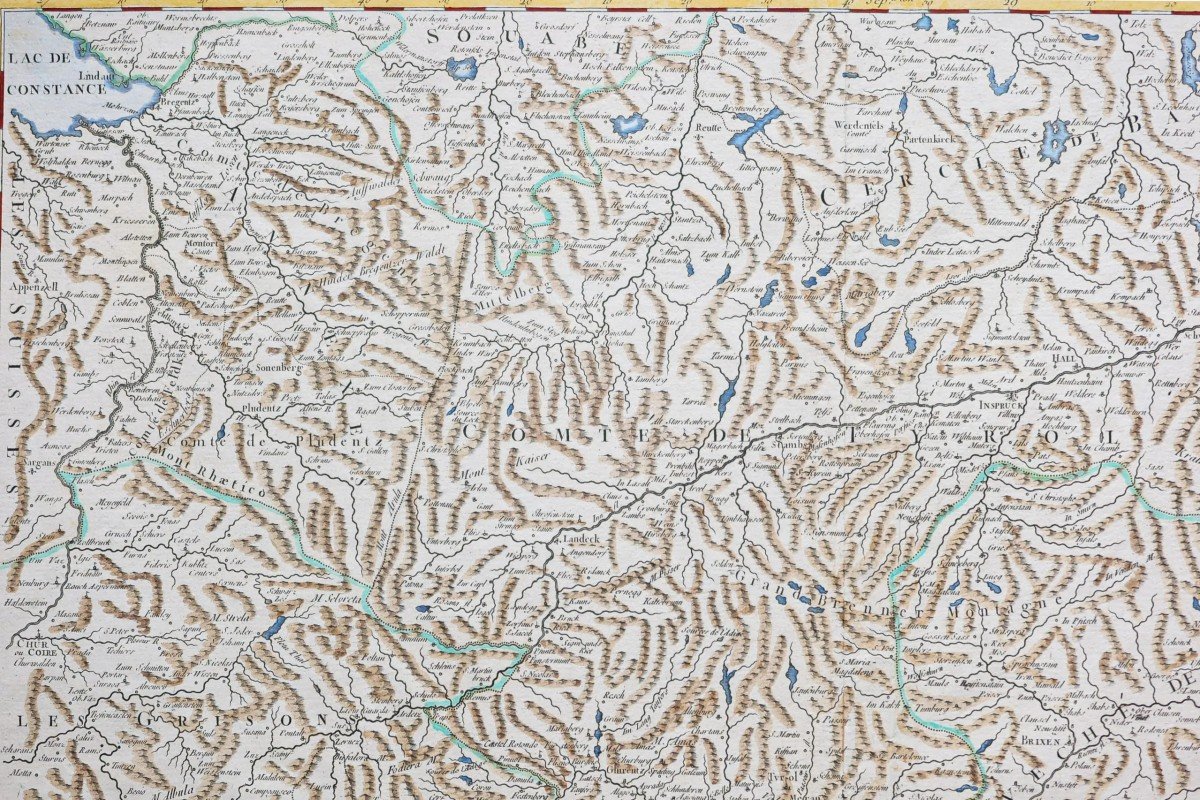 Old Geographical Map Of Switzerland - Tyrol-photo-4
