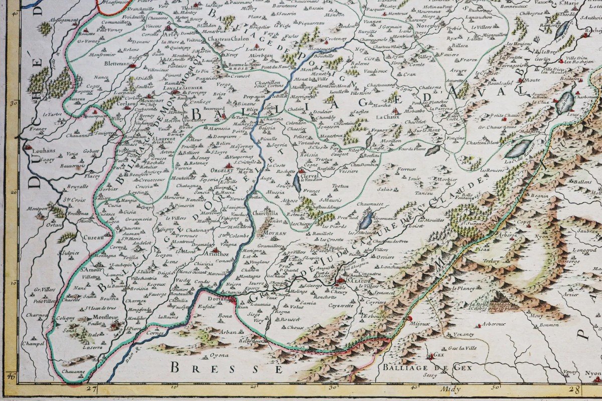Carte Géographique Ancienne De La Bourgogne-photo-3