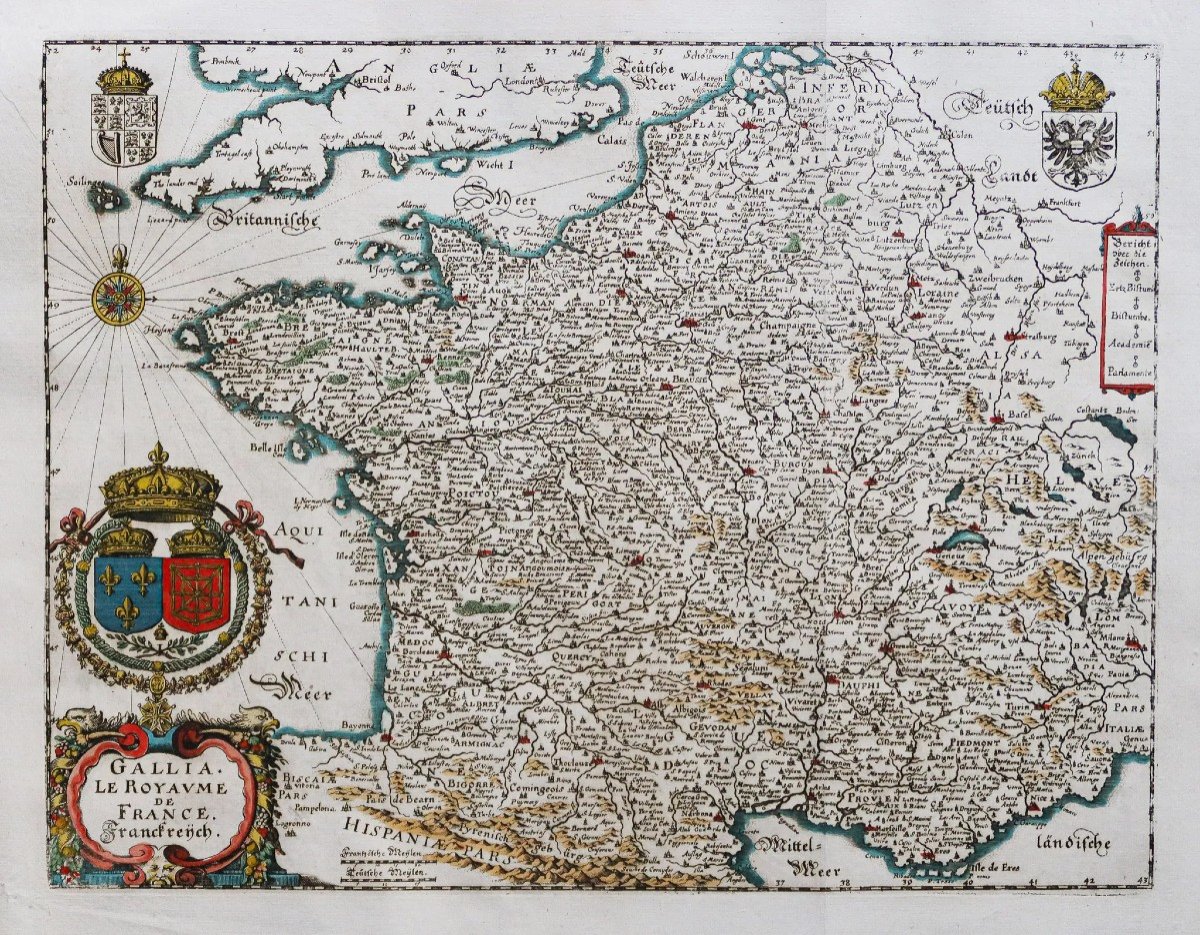 Antic Map Of France