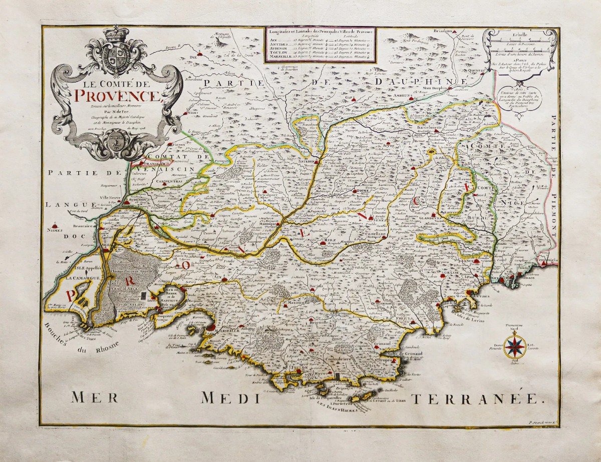 Carte Géographique Ancienne De Provence-photo-2