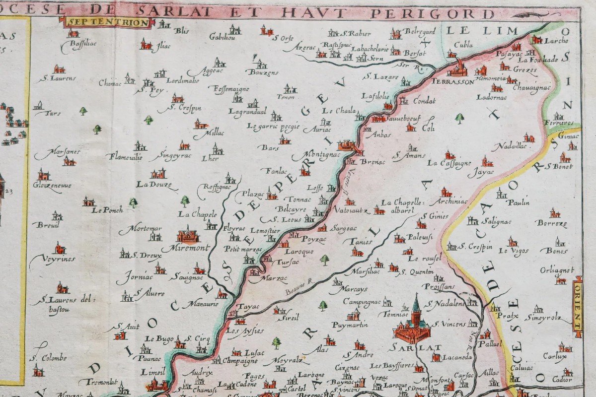 Old Geographical Map Of The Diocese Of Sarlat – Périgord-photo-3