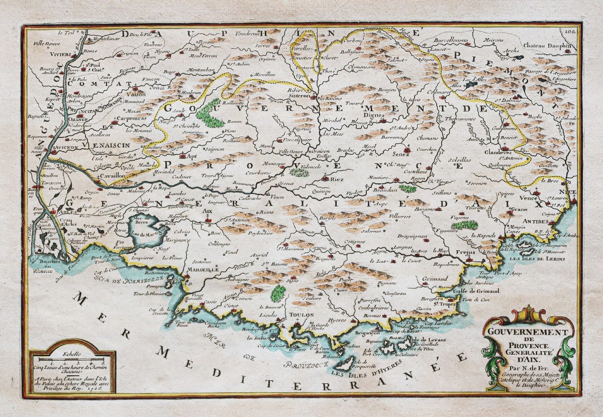 Old Map – Government Of Provence And Generality Of Aix
