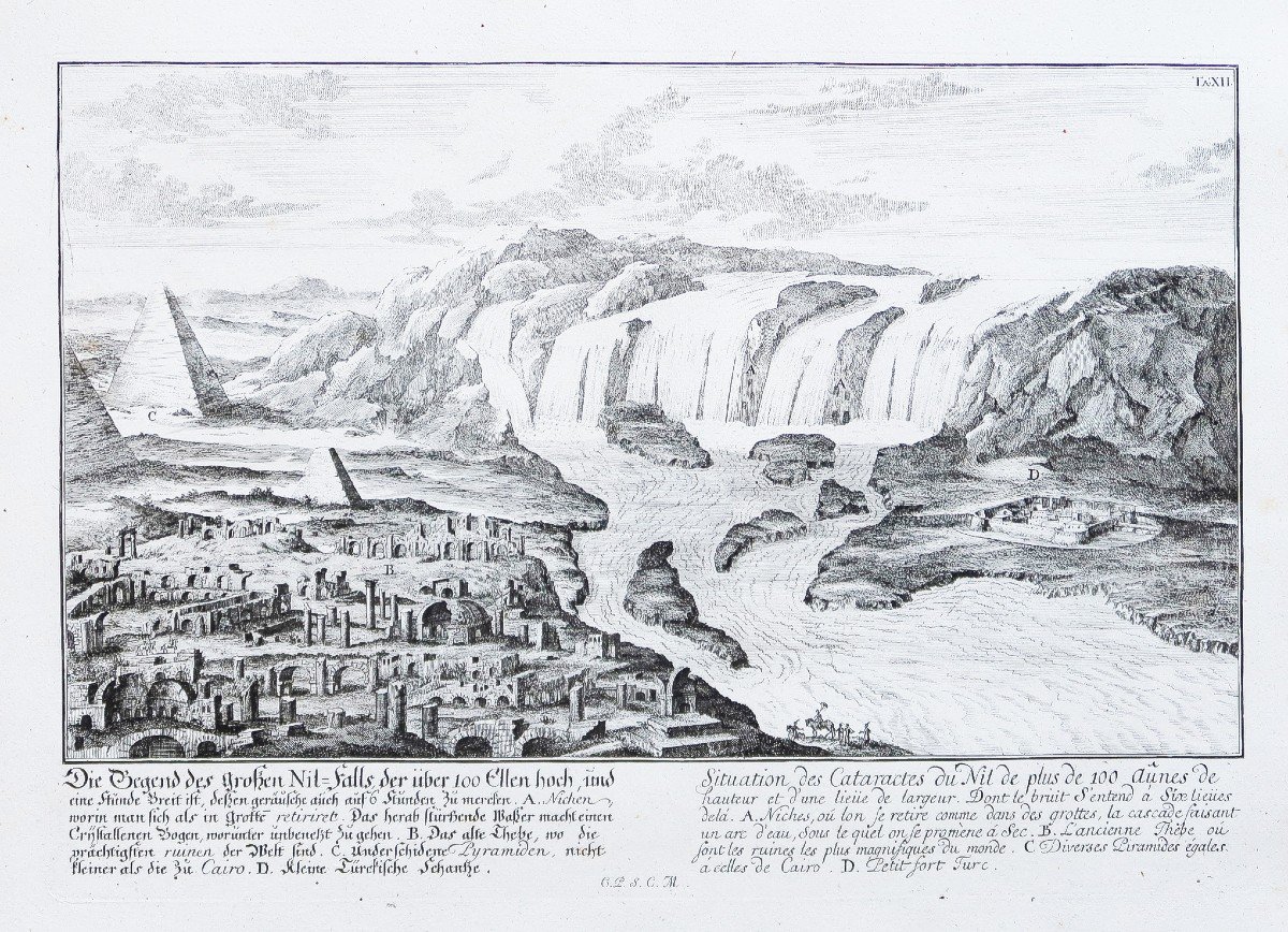 Ancient Engraving Of The Cataracts Of The Nile