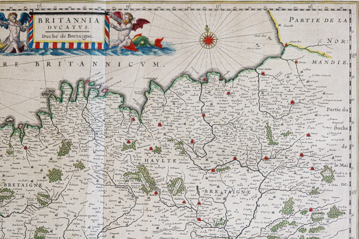 Old Geographical Map – Duchy Of Brittany-photo-4