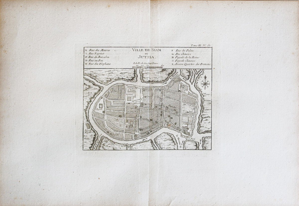 Old Map Of The City Of Bangkok – Siam Thailand-photo-2
