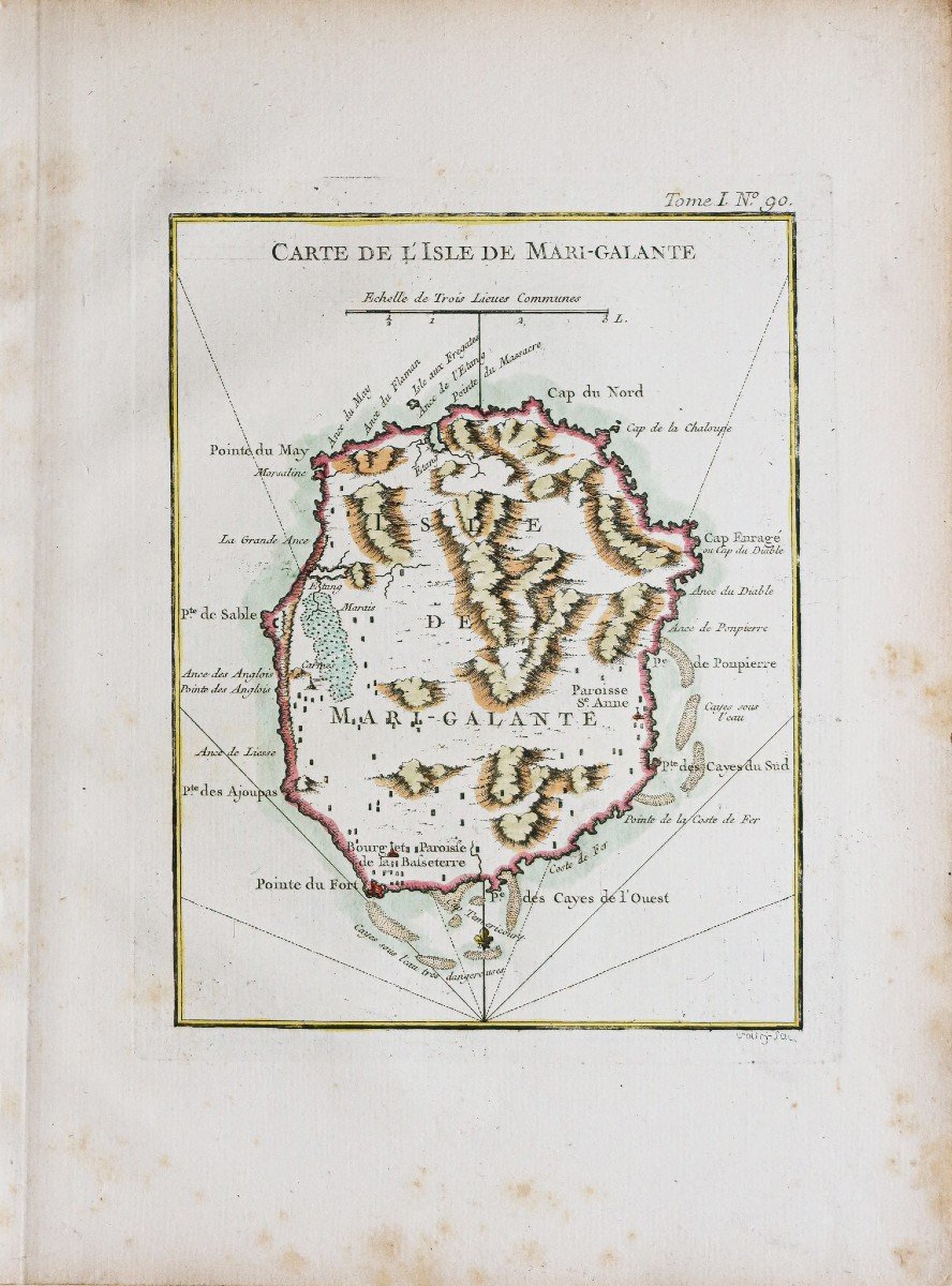 Carte Géographique Ancienne – île De Marie-galante-photo-2