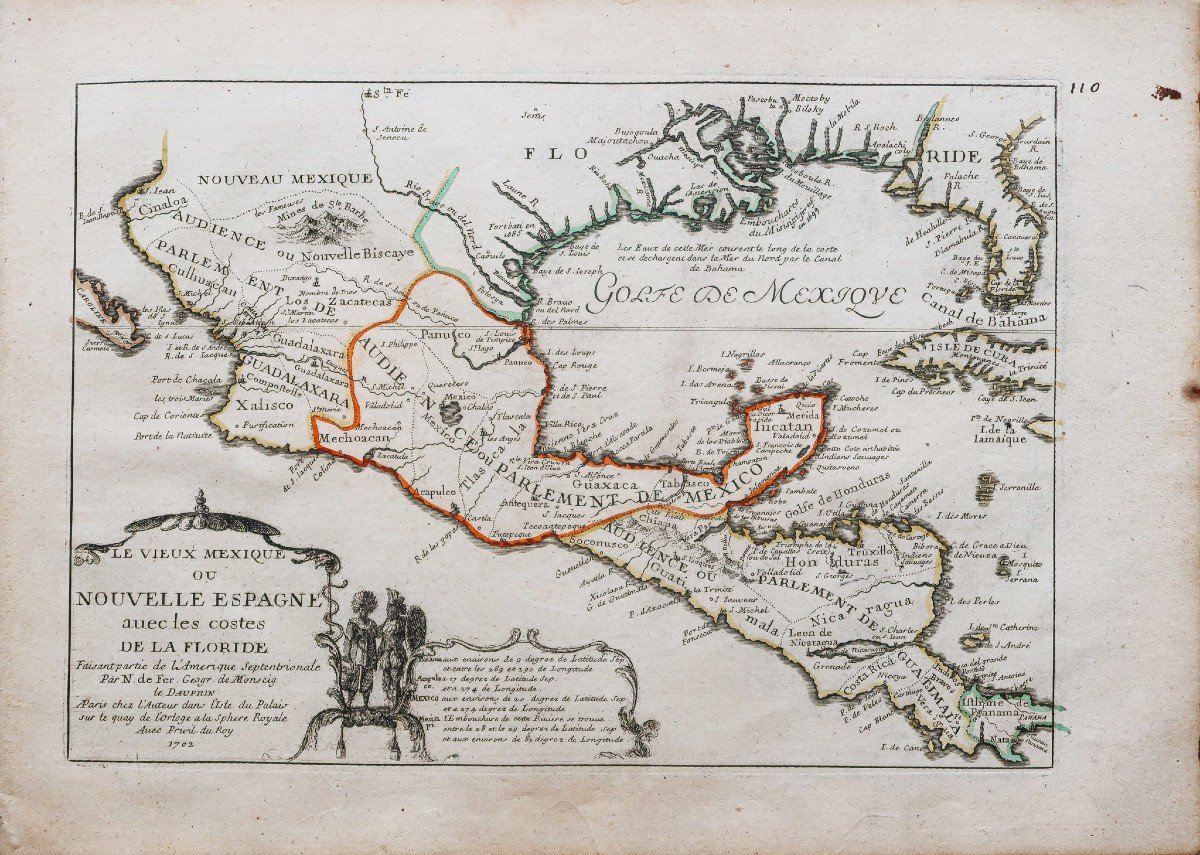 Carte Ancienne Du Mexique – Californie – Floride-photo-2