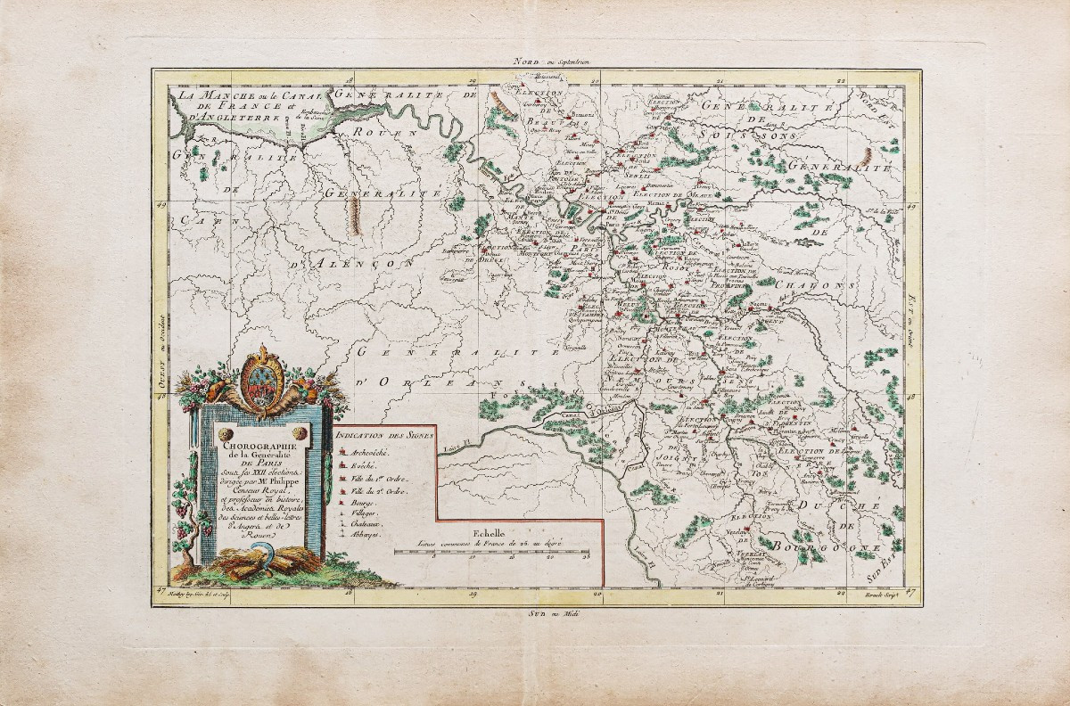 Old Chorographic Map – General Information Of Paris-photo-2