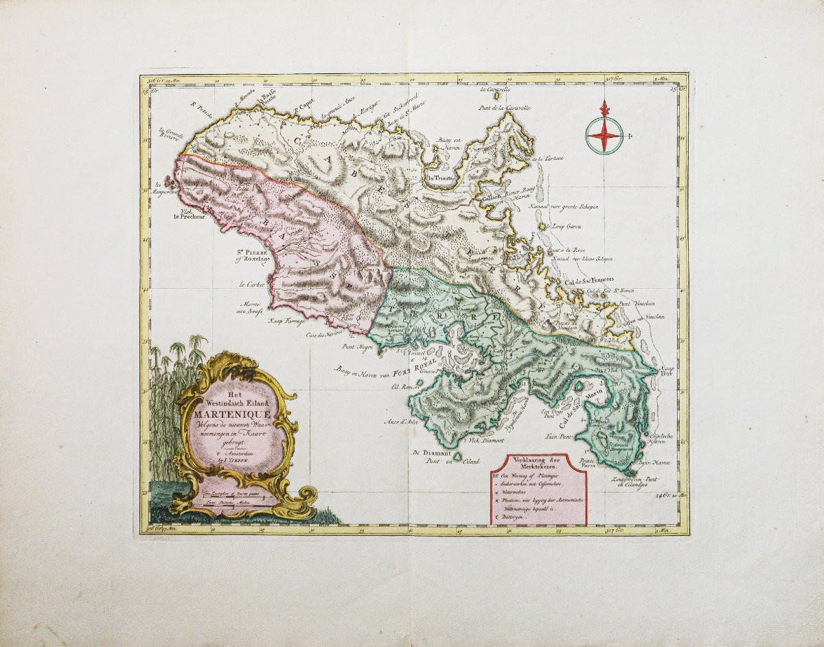 Carte Géographique Ancienne De La Martinique-photo-2