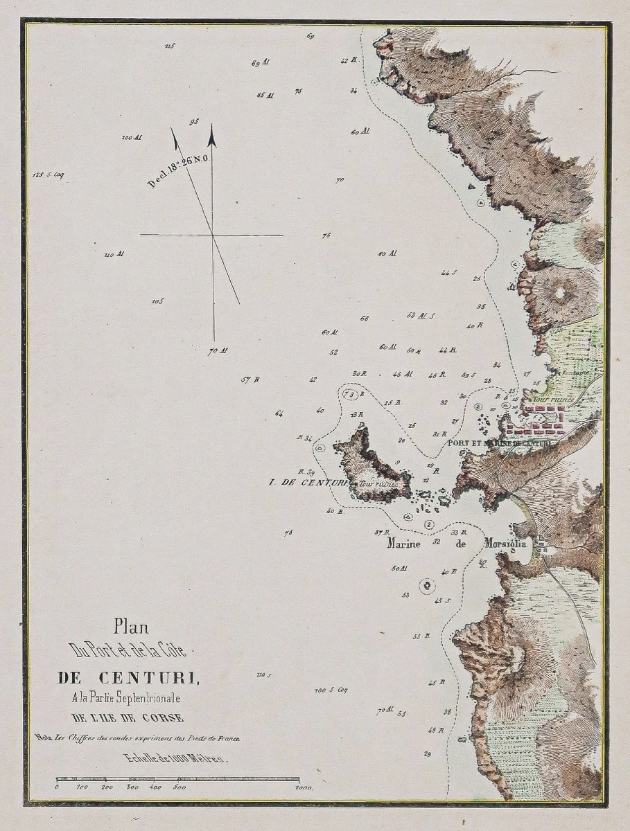 Plan Ancien Du Port Et De La Côte De Centuri – Corse