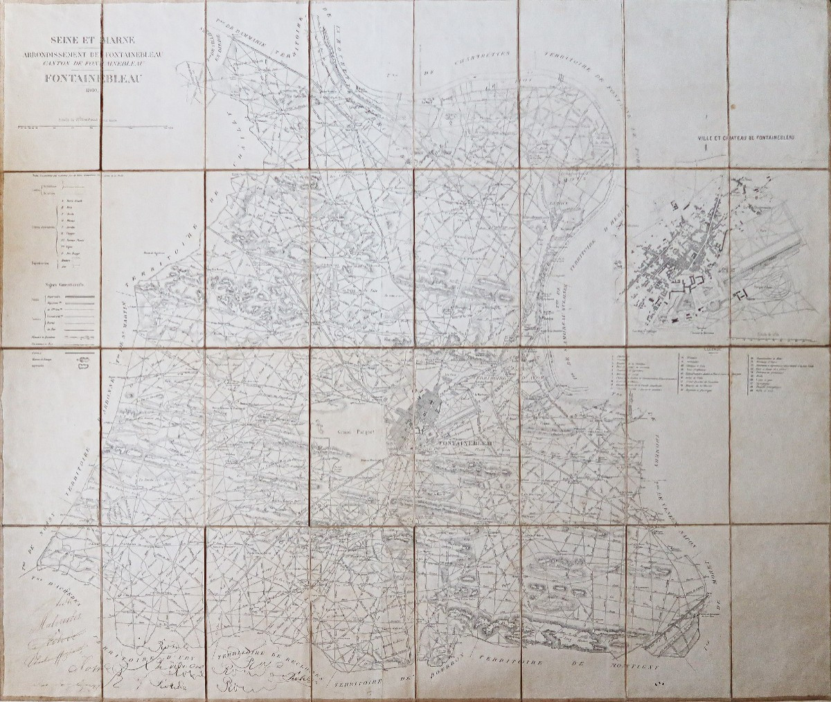 Old Map – District Of Fontainebleau