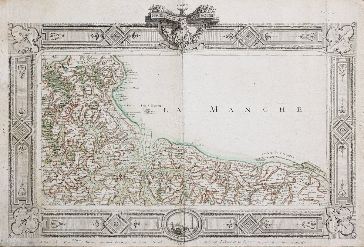 Old Map Of The Calvados Region