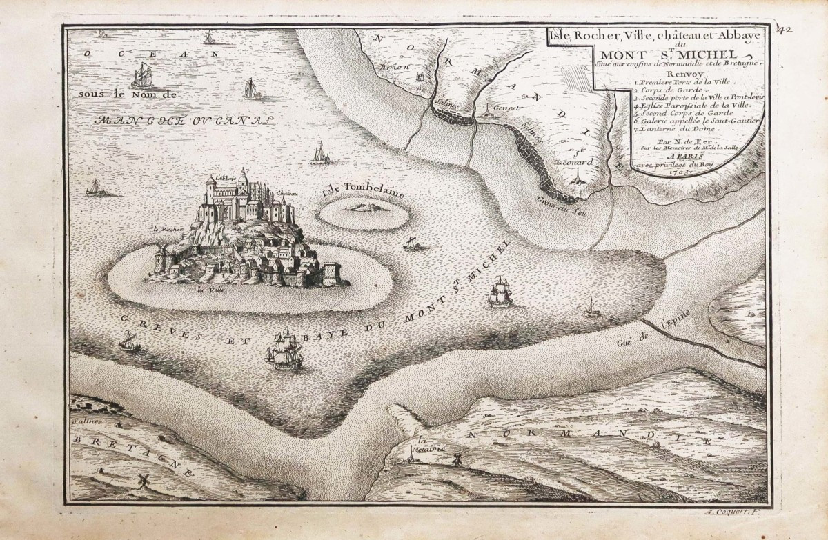 Old Engraving Of Mont Saint-michel-photo-2