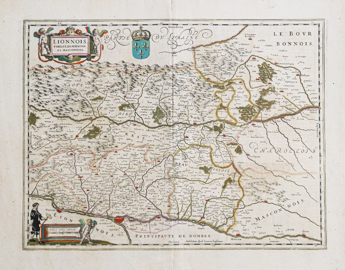 Carte ancienne du Lyonnais – Mâcon – Forest