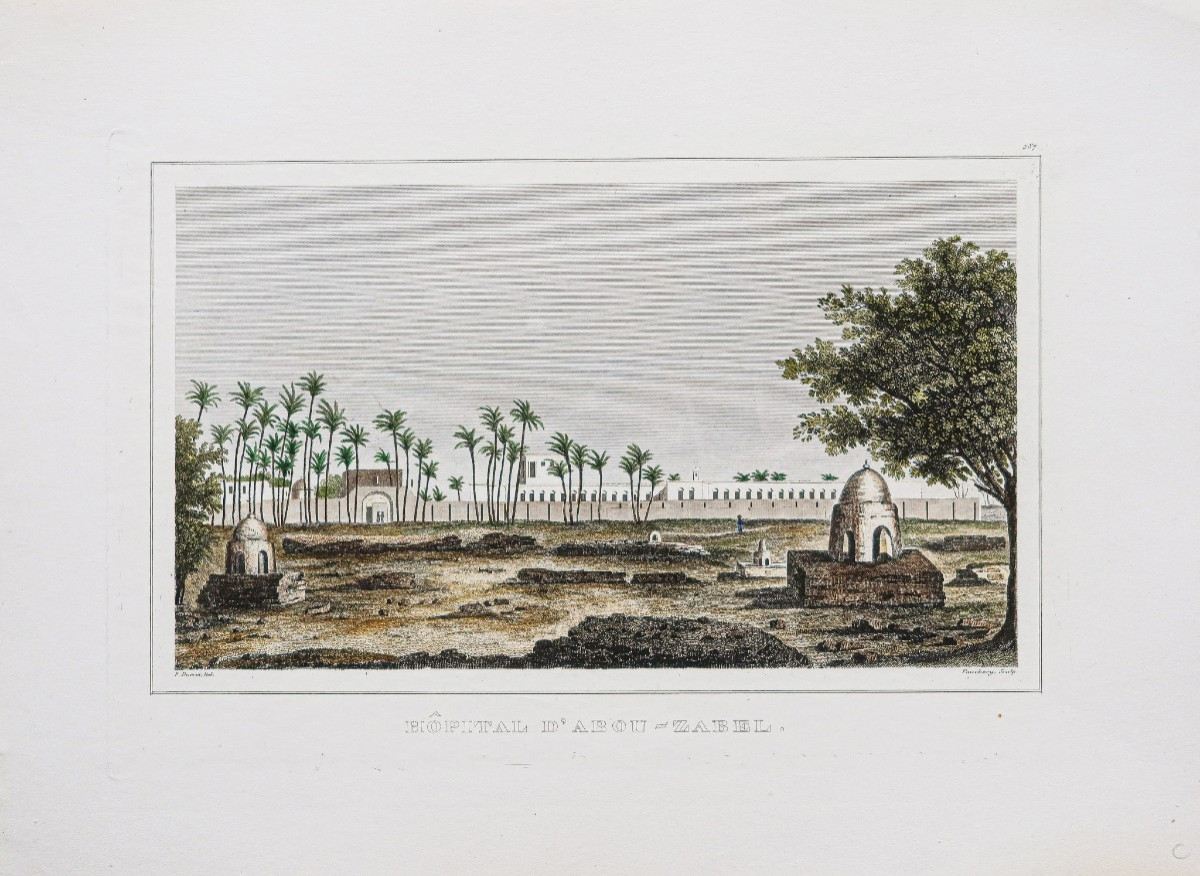 Antique Engraving – Abou Zabel Hospital – Cairo-photo-2