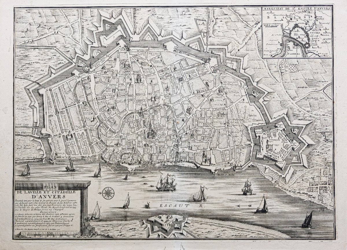Old Map Of The City Of Antwerp-photo-2