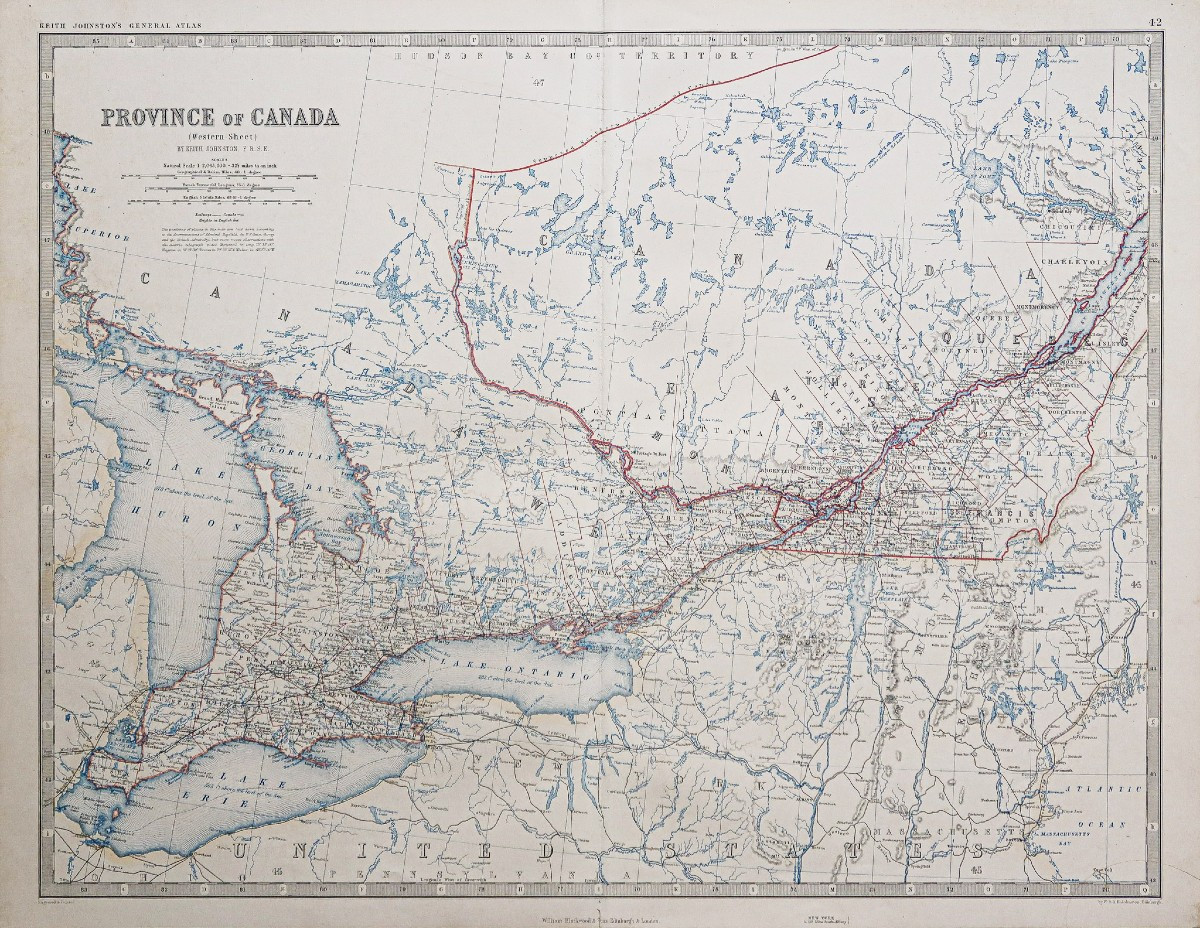 Old Map Of Canada