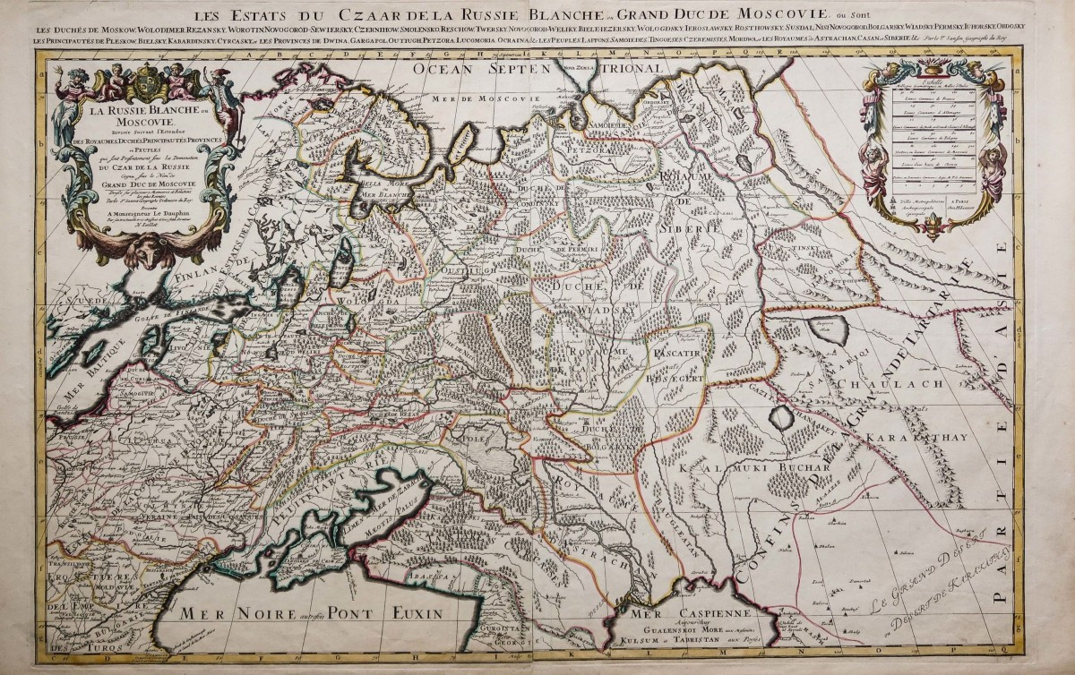 Carte ancienne la Russie blanche ou Moscovie