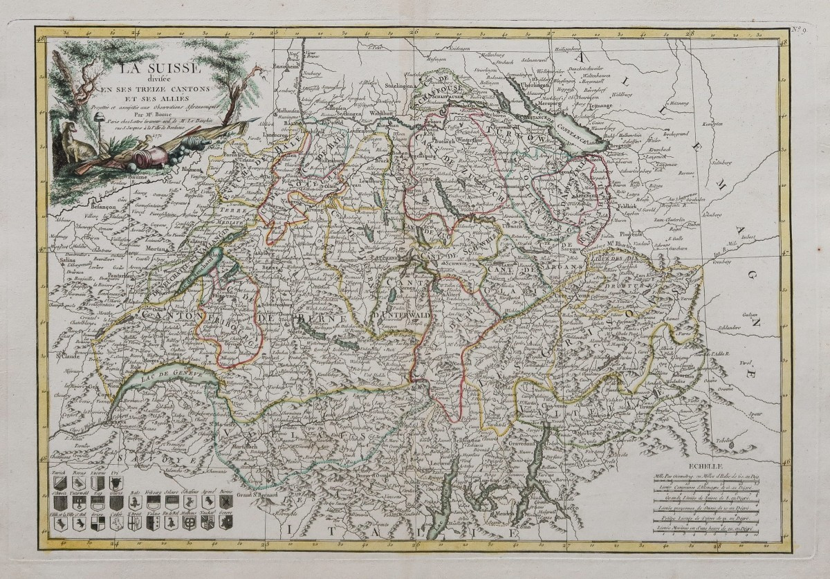 Old Map Of Switzerland