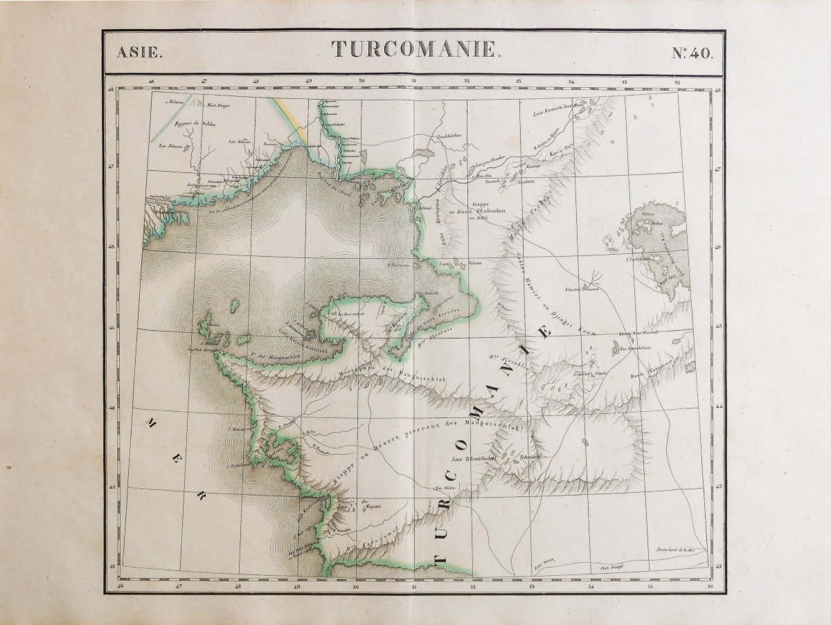 Carte géographique de la mer Caspienne – Turkménistan – Ouzbékistan-photo-2
