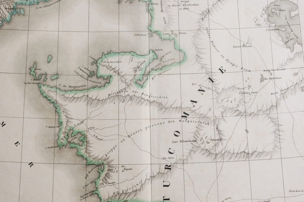 Carte géographique de la mer Caspienne – Turkménistan – Ouzbékistan-photo-3