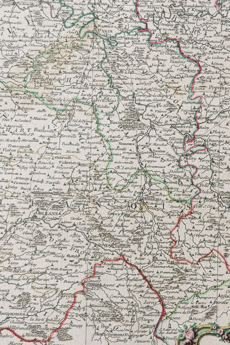 Carte géographique ancienne – Ile de France-photo-2