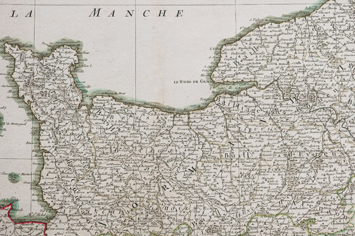 Old Geographical Map Of Normandy-photo-3