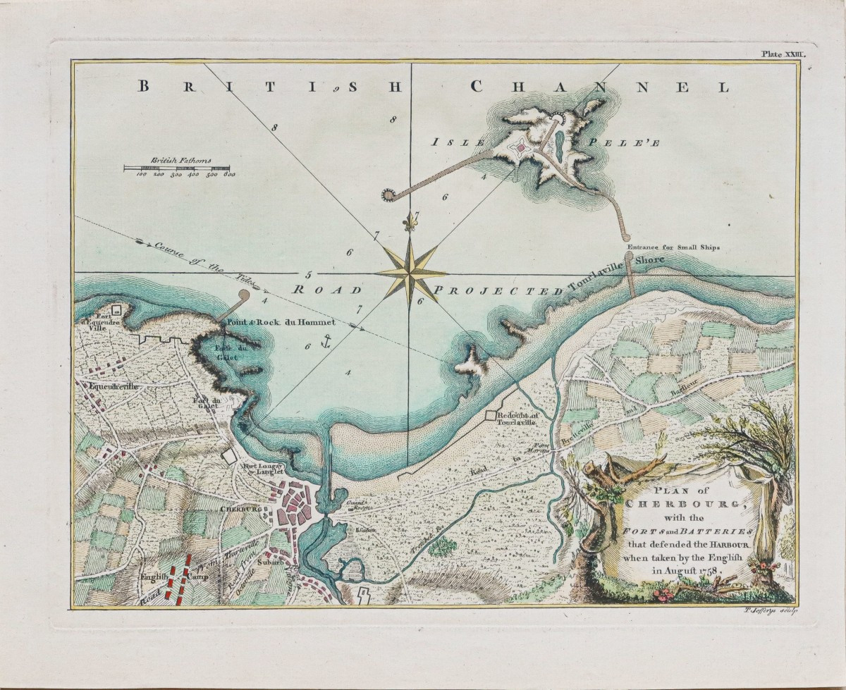 Old Map Of Cherbourg – Normandy-photo-2