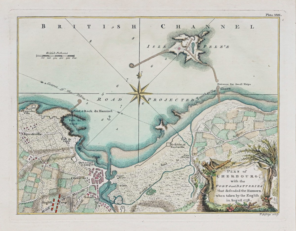 Old Map Of Cherbourg – Normandy