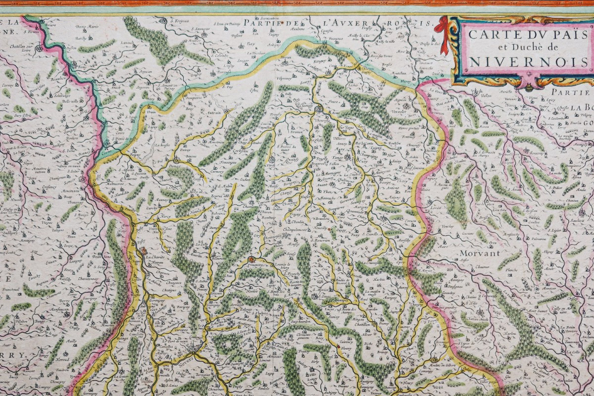 Old Map Of The Nivernais Region - Burgundy-photo-2